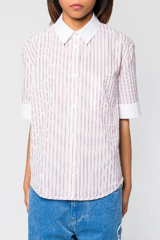 Marni Pastel Striped Poplin Shirt Handmade Hand-knitted Hand-woven