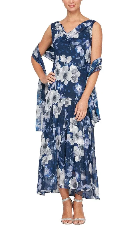 Alex Evenings 8175903 - Floral A-LIne Formal Dress Tunics Top rated