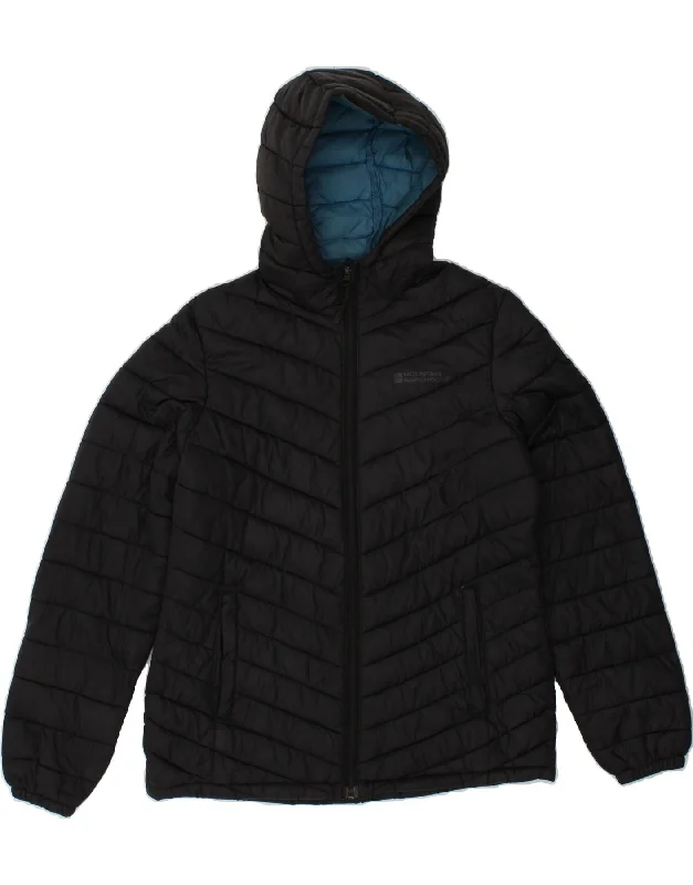 MOUNTAIN WAREHOUSE Womens Hooded Padded Jacket UK 10 Small Black Polyester Insulated Jacket Fitted Jacket Loose Jacket