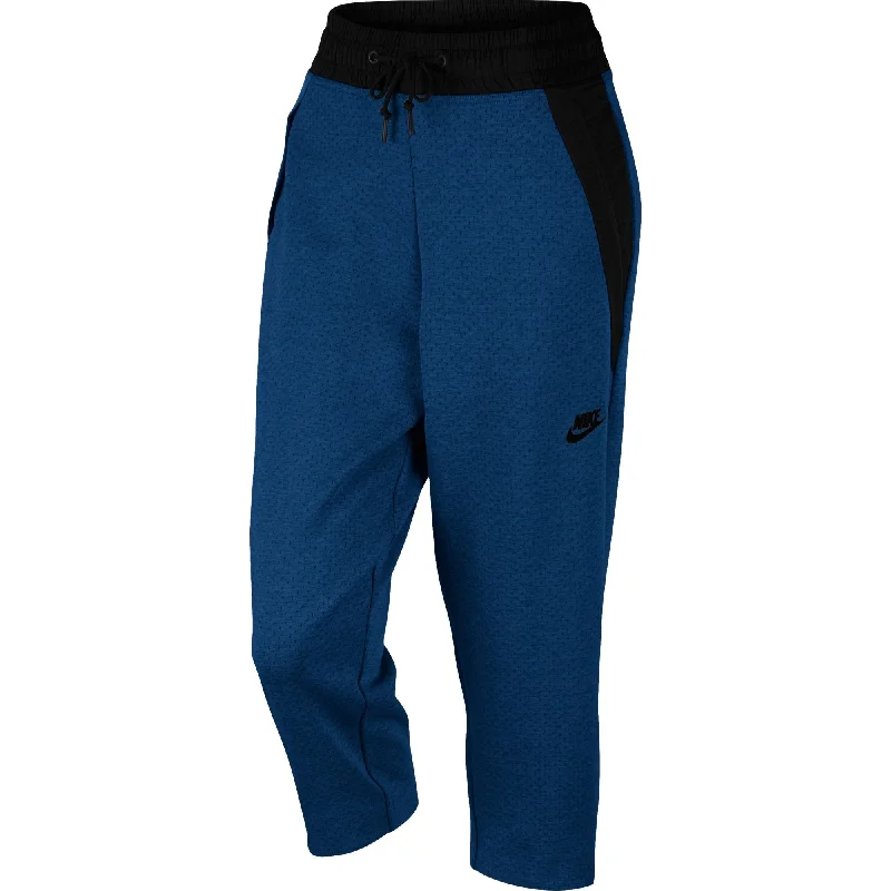 Nike Sportswear Tech Fleece Women's Crop Pants Navy Blue Comfortable Wide-Leg Pants