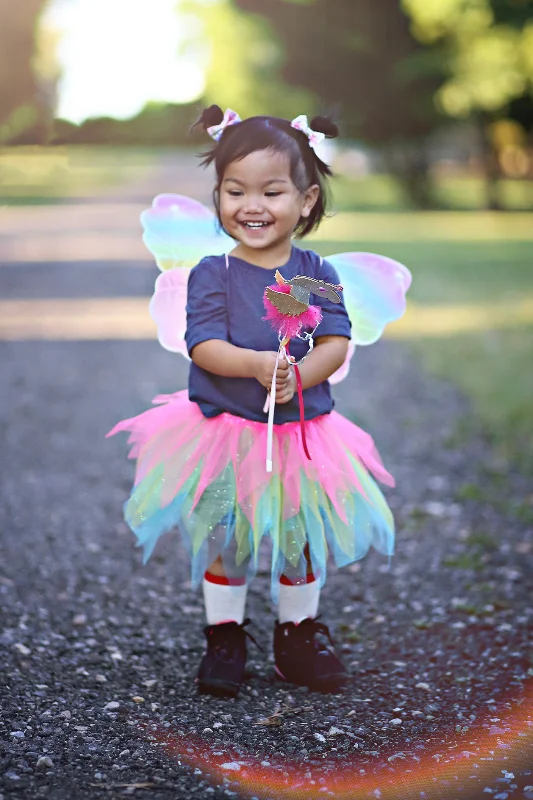 Neon Rainbow Skirt Wings and Wand Set cashmere skirt plush