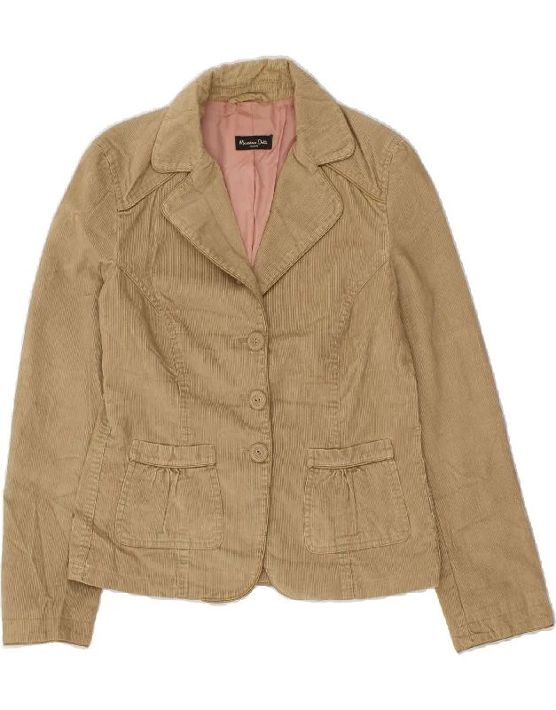 MASSIMO DUTTI Womens 3 Button Blazer Jacket EU 40 Medium Beige Cotton Fitted Jacket Loose Jacket Oversized Jacket