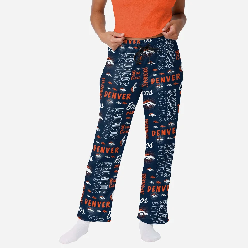 Denver Broncos Womens Mini Print Lounge Pants Warm Wool Trousers