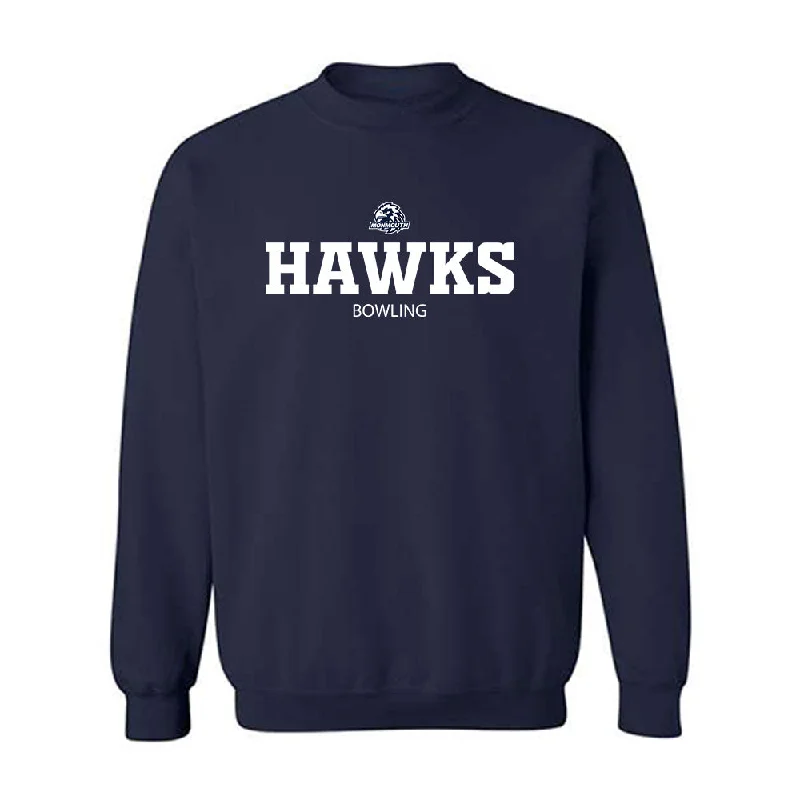 Monmouth - NCAA Women's Bowling : Siyah Sweeny - Crewneck Sweatshirt Hoodie with Set-In Sleeves Structured Classic