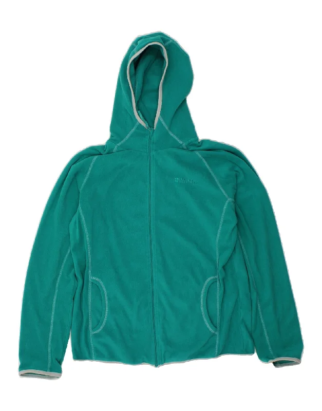 MOUNTAIN WAREHOUSE Womens Hooded Fleece Jacket UK 14 Large Turquoise Oversized Jacket Tailored Jacket Straight Jacket