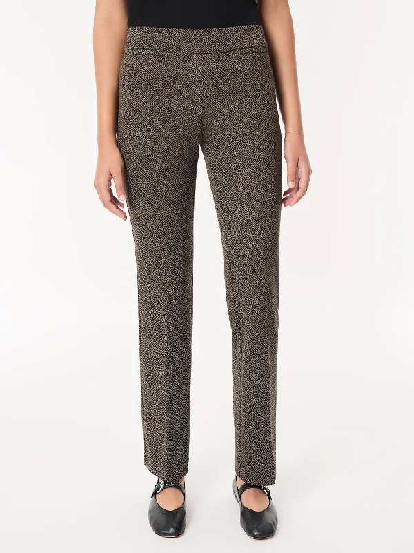 Plus Pull-On Boot Leg Pant, Knit Jacquard Comfortable Wide-Leg Pants