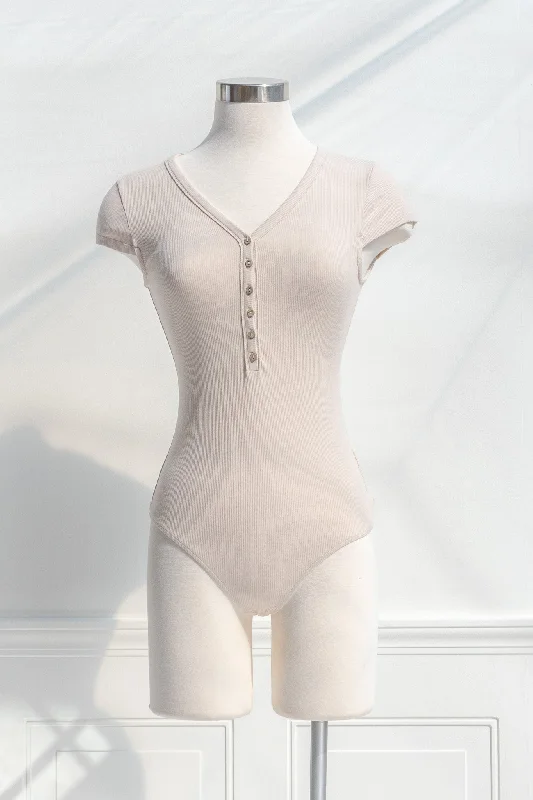 Solène Knit Bodysuit Trendy Bodysuit with Back Tie