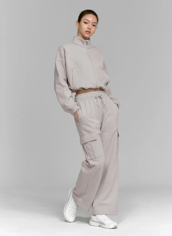 Cotton Fluffy Cargo Wide Pants Casual Wide Pants