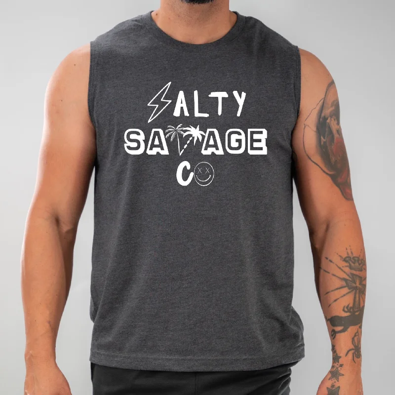 Salty Savage Unisex "90’s Beach Edition" Muscle Tank basic tank top