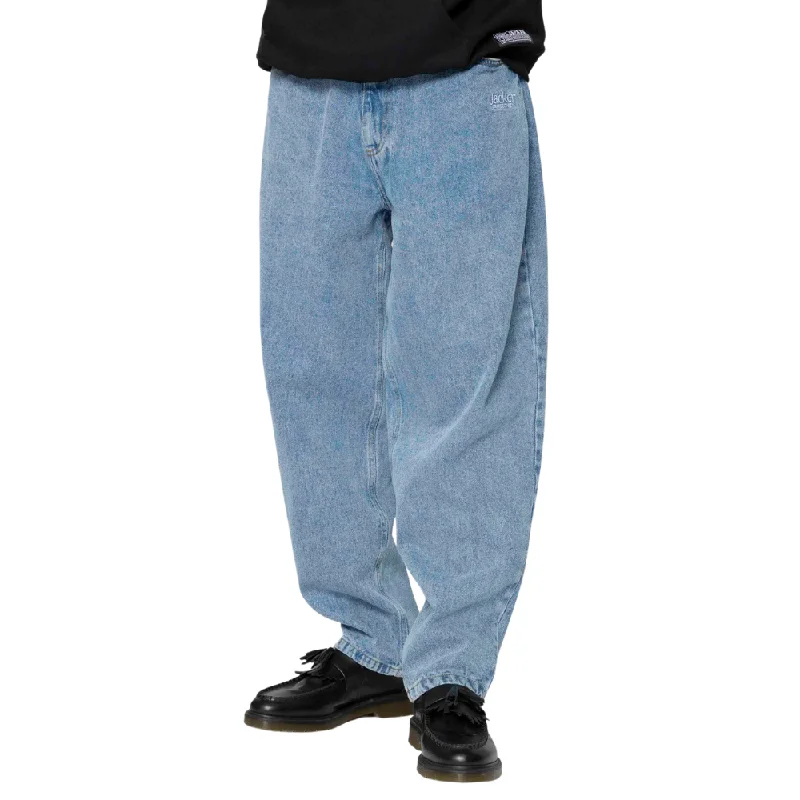 Nostalgia Baggy Pants Washed Blue Soft Wool Pants