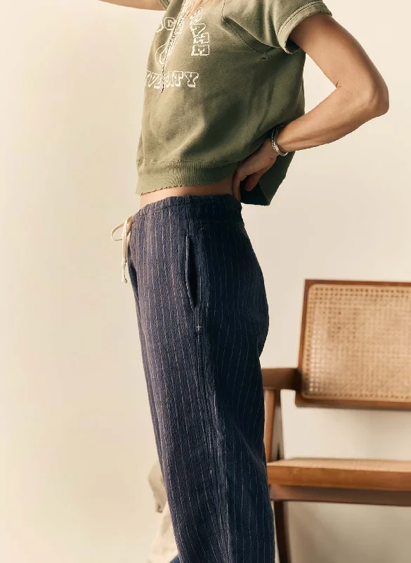 the lounge pant in navy stripe Trendy Palazzo Pants