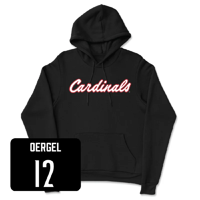 Women's Soccer Black Script Hoodie  - Avery Oergel Hoodie with Logo Branding Identity