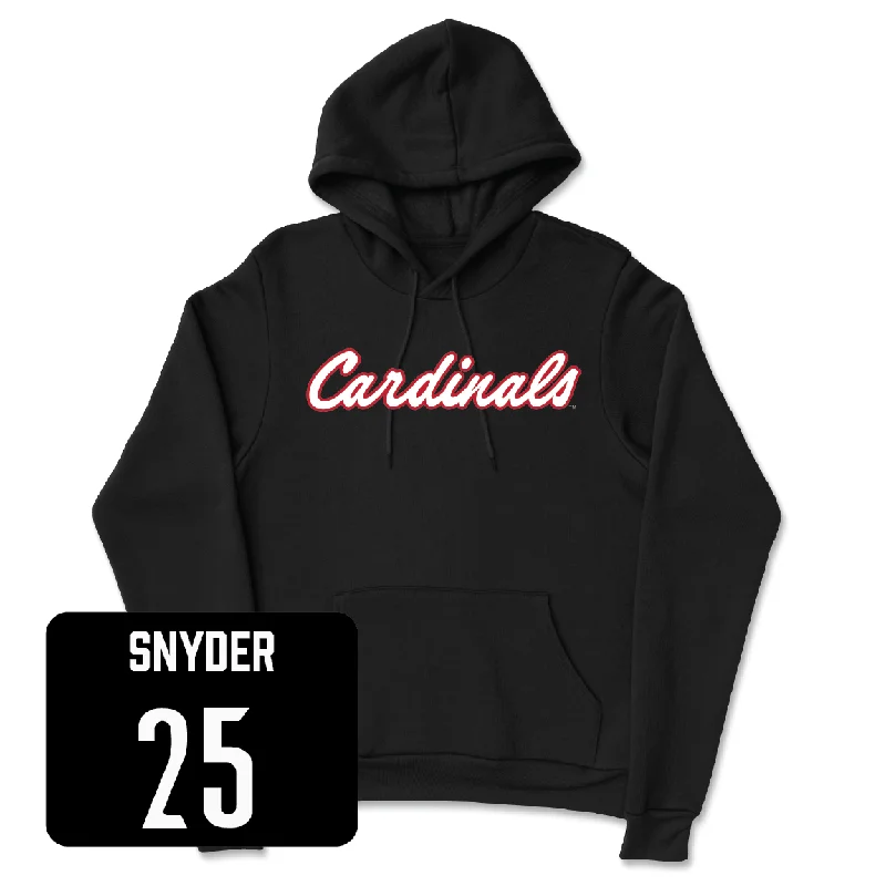 Women's Soccer Black Script Hoodie - Hadley Snyder Hoodie with Applique Textured Unique