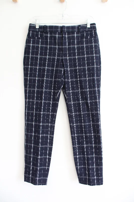 Banana Republic Navy & White Plaid Sloan Pants | 4 Trendy Printed Pants