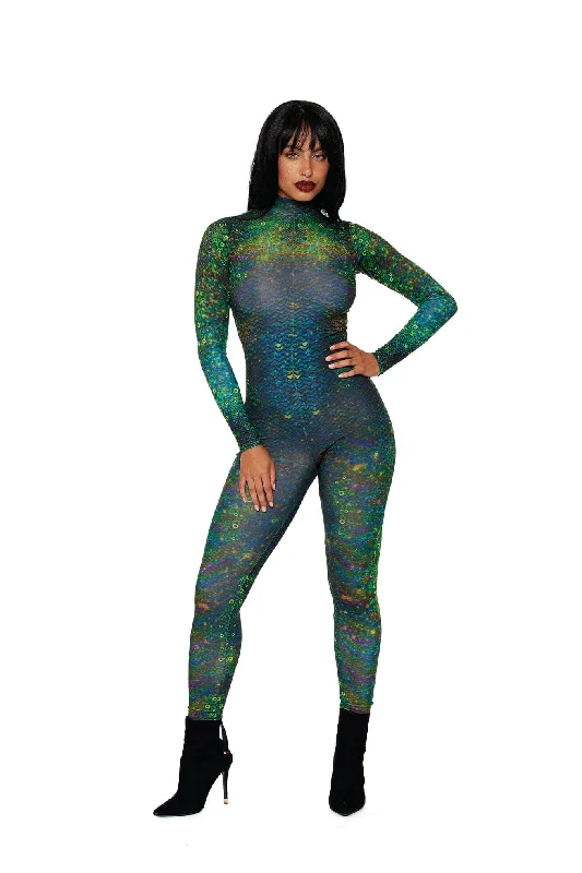 Dreamgirl Reptilian Bodysuit Stylish Bodysuit with Pockets