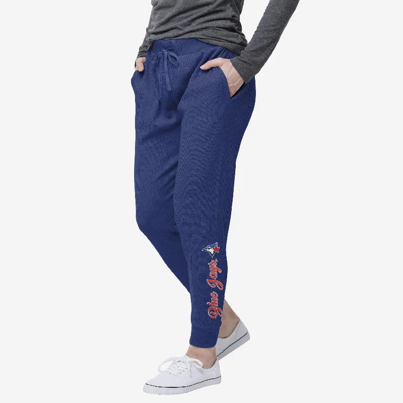 Toronto Blue Jays Womens Waffle Lounge Pants Trendy Printed Leggings