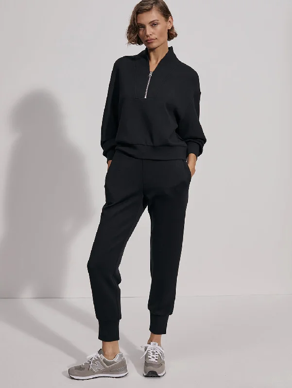 The Slim Cuff Pant 25" - Black Classic Pleated Pants