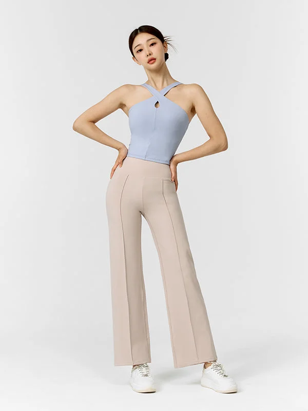 Comfort Fine Pintuck Wide Pants Classic Bootcut Trousers