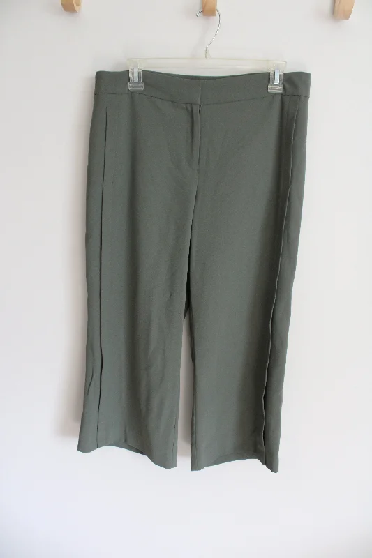 Ann Taylor Sage Green Loose Capri Pants | 8 Petite Cozy Knit Pants