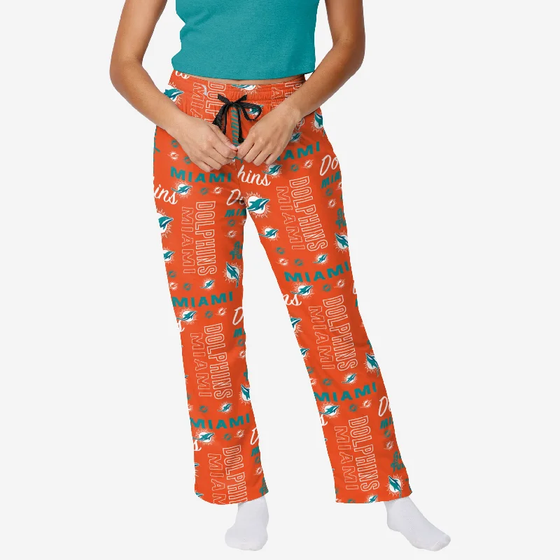 Miami Dolphins Womens Mini Print Lounge Pants Cozy Maternity Pants