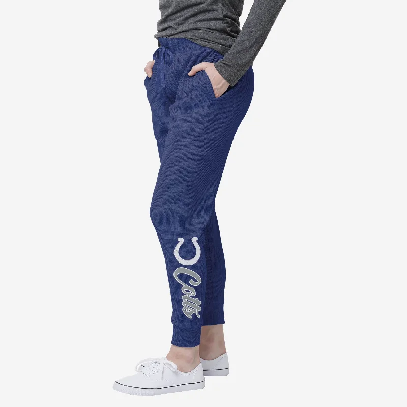 Indianapolis Colts Womens Waffle Lounge Pants Fashionable Button-Up Pants