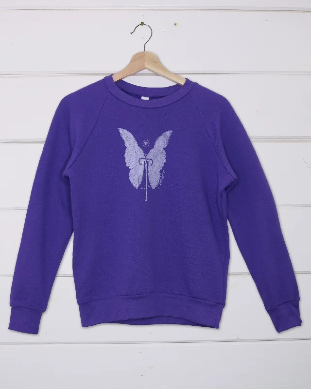 Butterfly Sweatshirt Hoodie with Fur Luxurious Winter