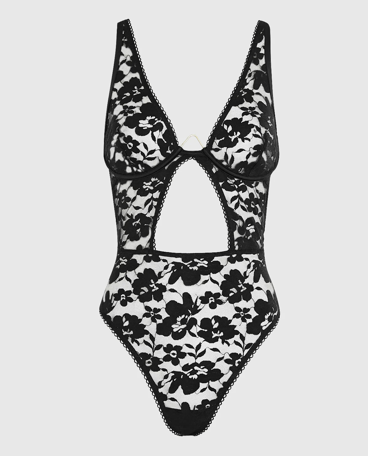 La Senza Cut Out Lace Bodysuit Comfortable Bodysuit with Thong Back