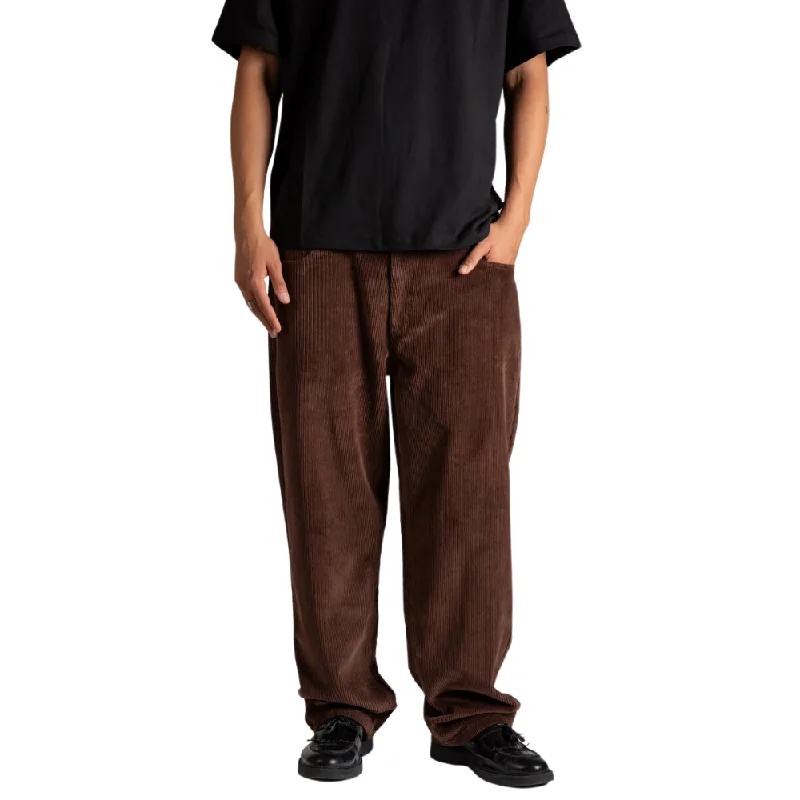 X-Tra Baggy Cord Pants Chocolate Brown Relaxed High-Waist Trousers