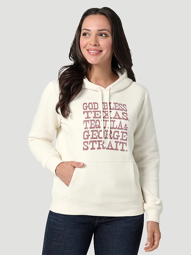 TTGS Wrangler George Strait Women's Hoodie Hoodie with Rolled Sleeves Casual Relaxed