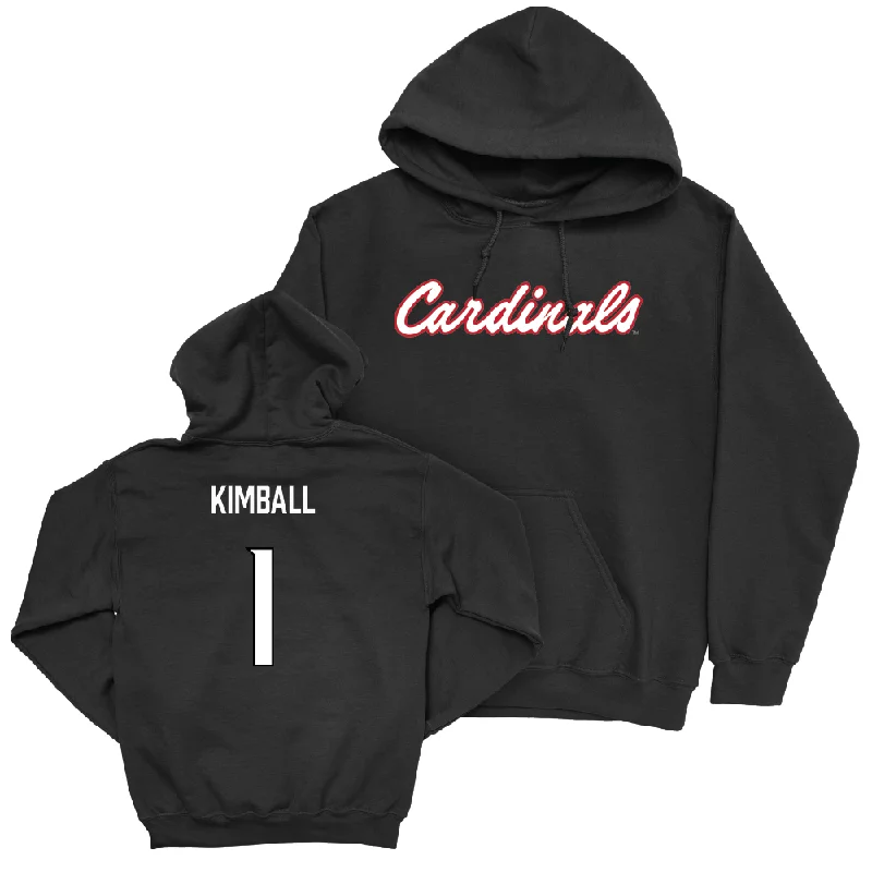 Women's Soccer Black Script Hoodie  - Kailey Kimball Hoodie with Drawcord Adjustable Secure