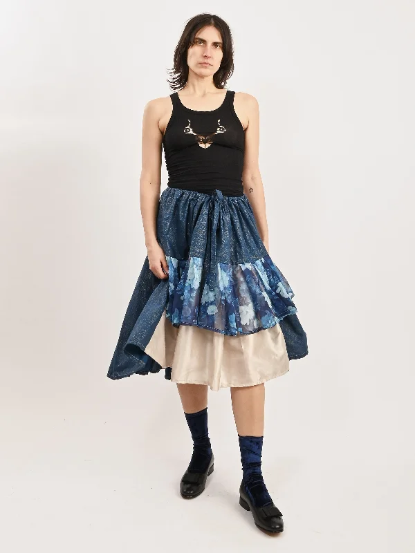 Blue Skirt chiffon skirt airy