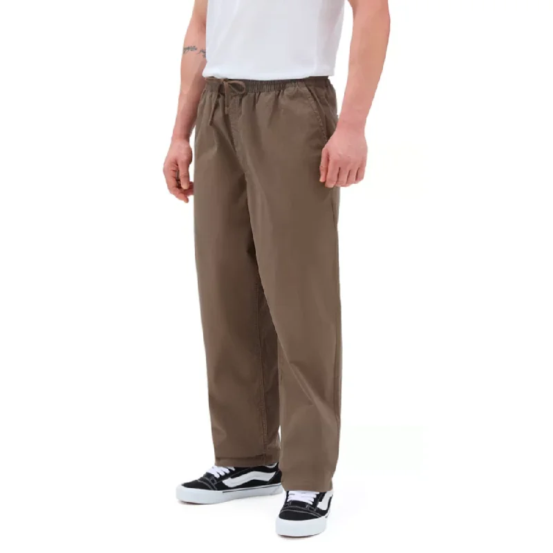 Range Baggy Tapered Elastic Waist Pants Brown Classic Chino Pants