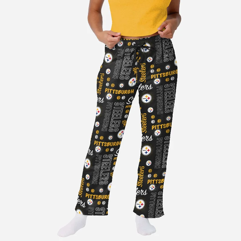 Pittsburgh Steelers Womens Mini Print Lounge Pants Modern Bootcut Pants