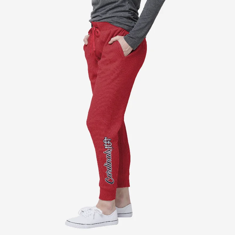 St Louis Cardinals Womens Waffle Lounge Pants Classic Straight Pants