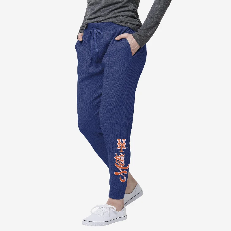 New York Mets Womens Waffle Lounge Pants Formal Wide-Leg Pants