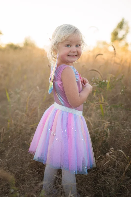 Rainbow Sequins Skirt, Wings & Wand denim skirt casual