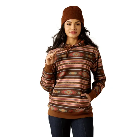 Ariat Women's Soft Silt Serape Print Skyline Hoodie Hoodie with Raw Hem Edgy Unfinished