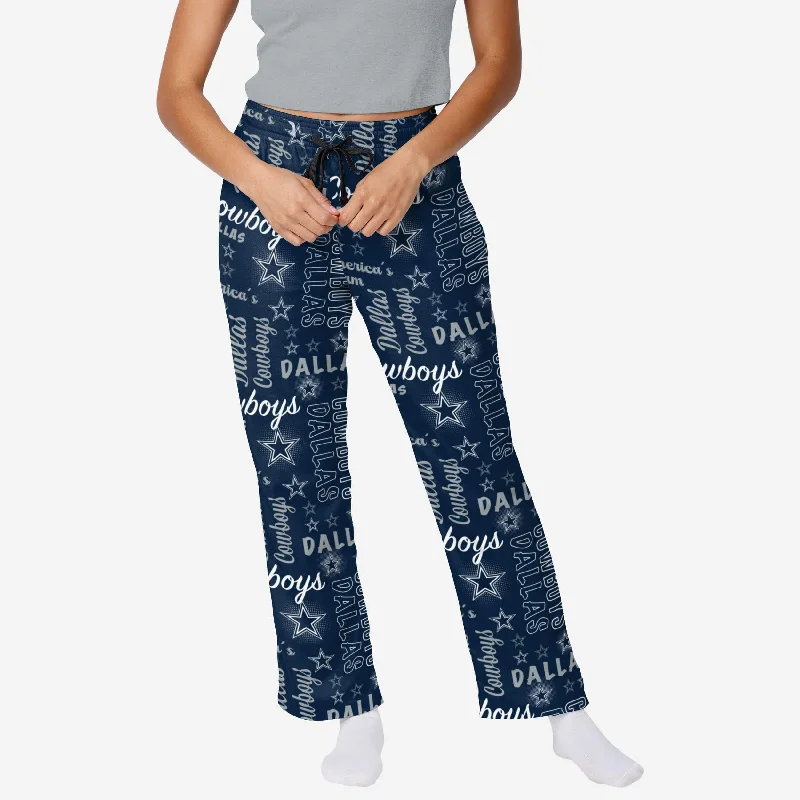 Dallas Cowboys Womens Mini Print Lounge Pants Comfy Cargo Trousers