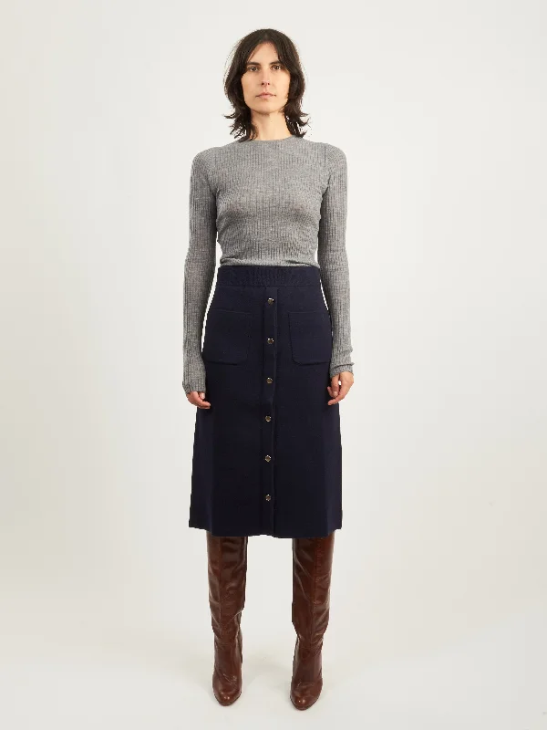 Navy Bing Skirt a-line skirt cut