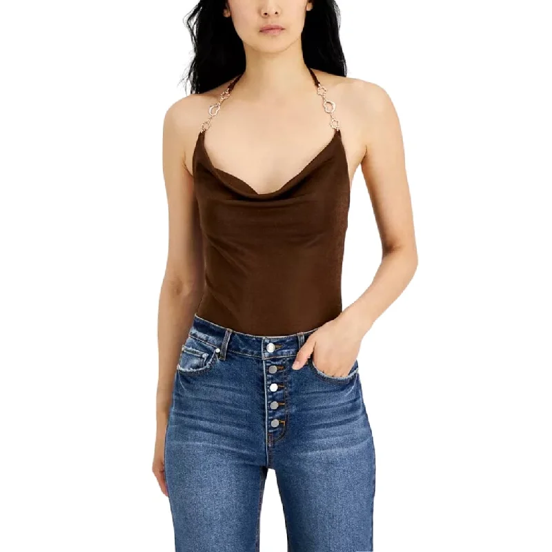 JUST POLLY - Heart-Chain Bodysuit Fashionable Cropped Bodysuit