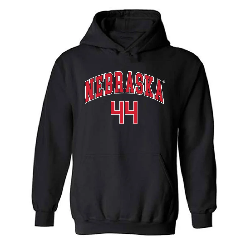 Nebraska - NCAA Women's Bowling : Desiree Buchert - Generic Shersey Hooded Sweatshirt Hoodie with Metallic Shiny Futuristic