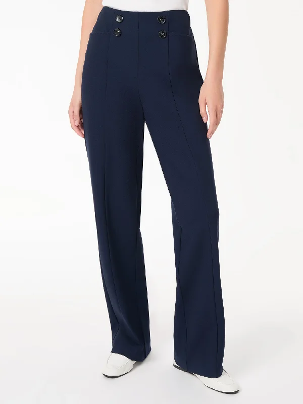 Pull-On High-Rise Wide Leg Pant Stretch Fit Pants