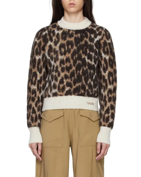 Leopard Print Sweater Anti-Pilling Anti-Shrink Durable