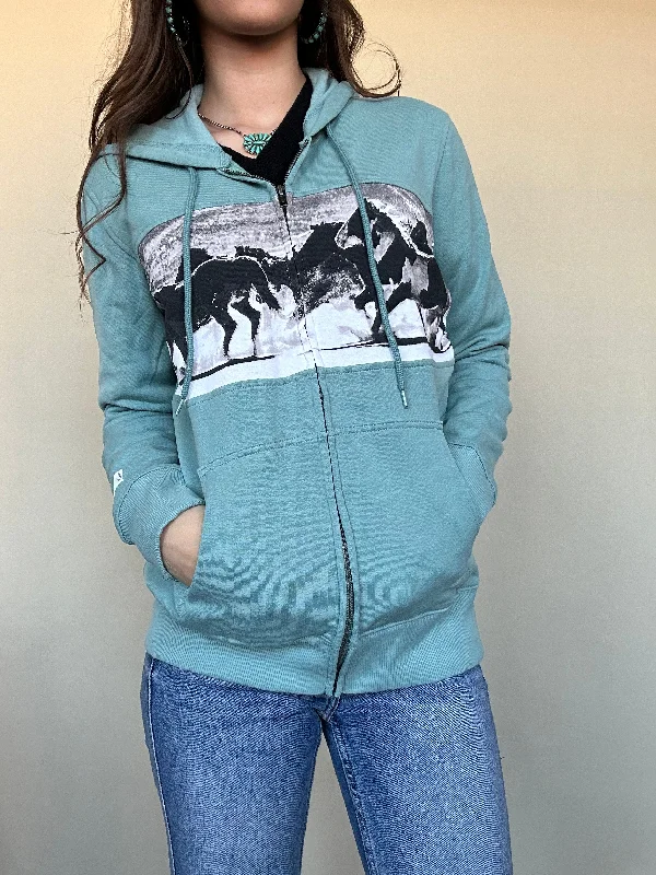 Final Sale ✨ Wrangler Wild & Free Zip Up Women's Hoodie Hoodie with Hem Fringe Bohemian Relaxed