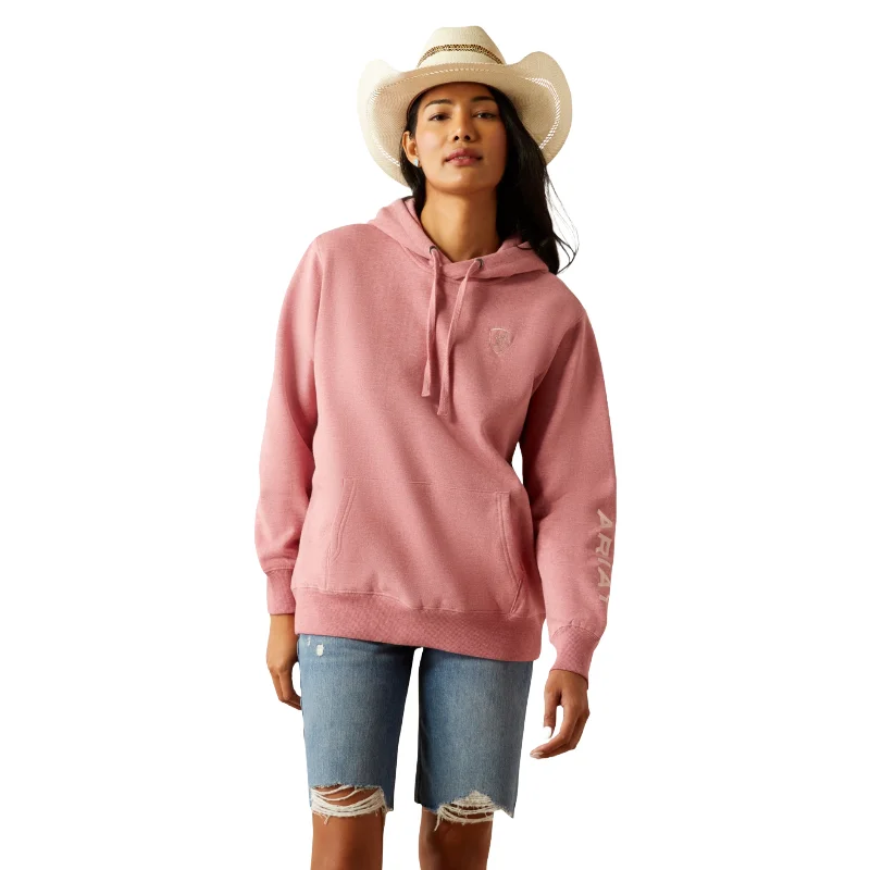 Ariat Ladies Logo 2.0 Rose Wine Hoodie 10055024 Hoodie with Drop Shoulder Relaxed Streetwear