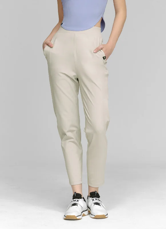 Peach Cotton-like Slim Pants Fashionable Sporty Pants