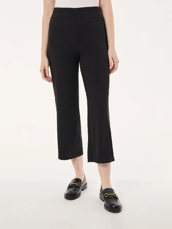 Pull-On Cropped Wide Leg Pant, Moss Crepe Wide-Legged Palazzos