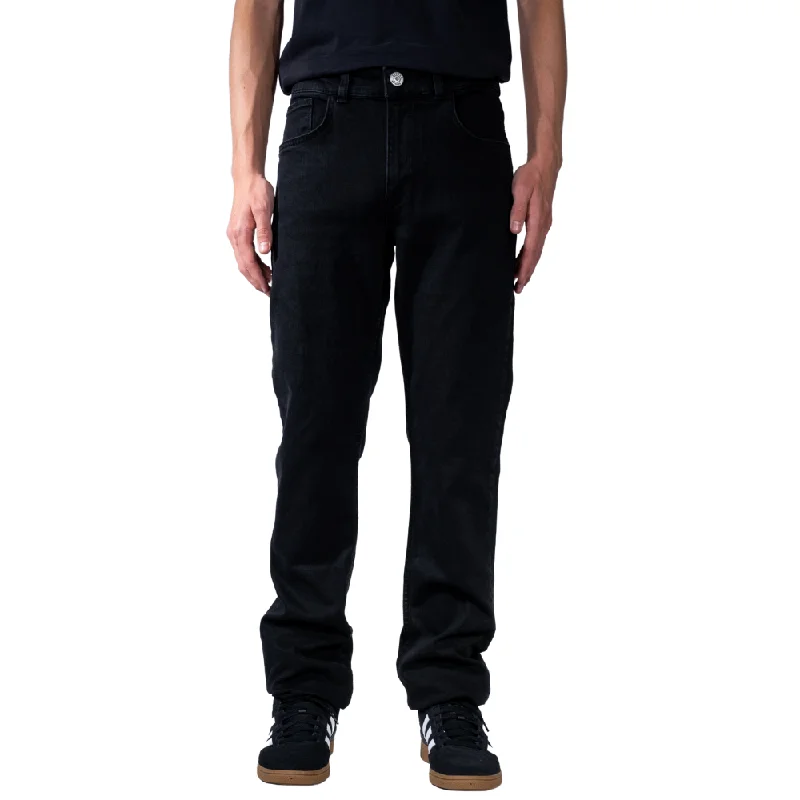 Momentum Denim Pants True Black Comfortable Fleece Pants