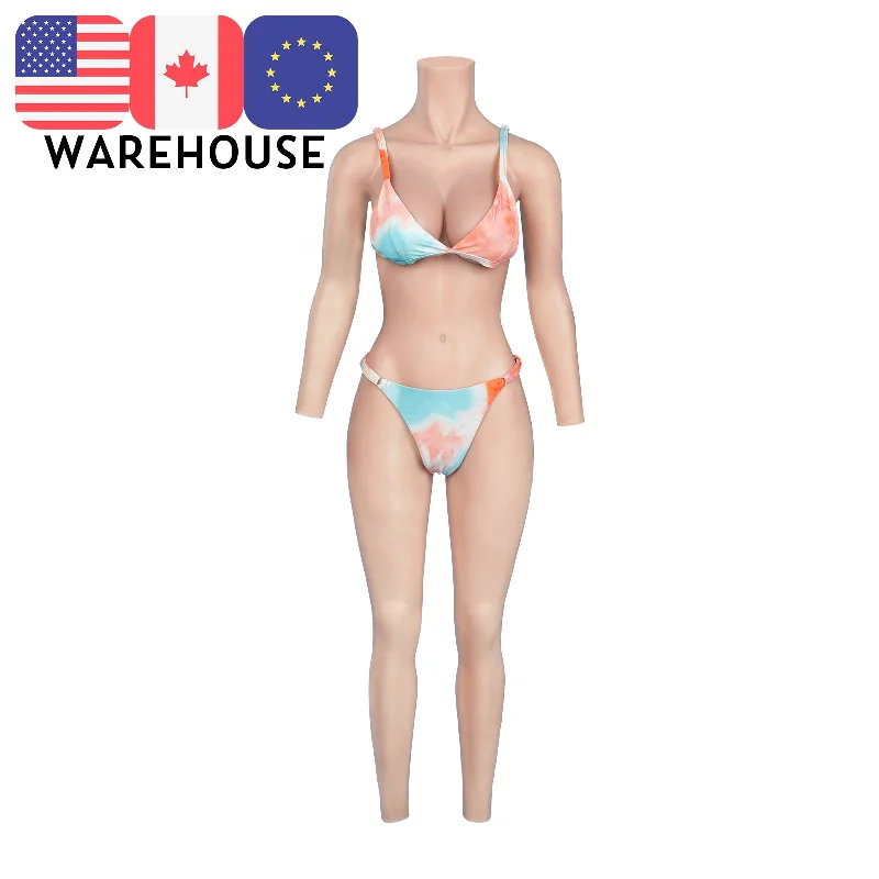 [Free Mask❤] C Cup Ankle-length Full Silicone Bodysuit with Sleeves Fashionable Embellished Bodysuit