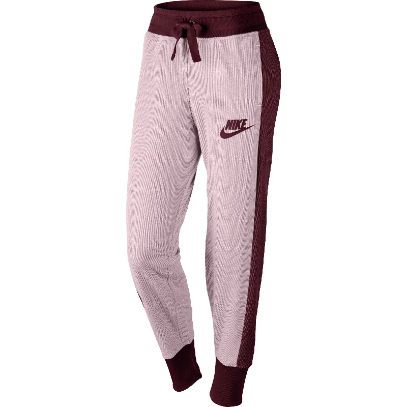 Nike Rally Plus Women's Jogger Pants Burgundy Comfortable Fleece Pants